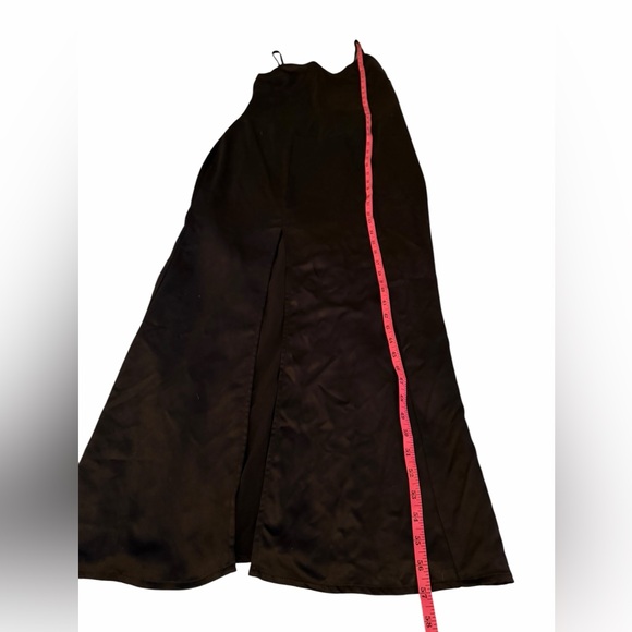 Princess Polly Black Satin Maxi Dress, High Split, Super Sexy, Women’s Size 8 - Picture 9 of 13